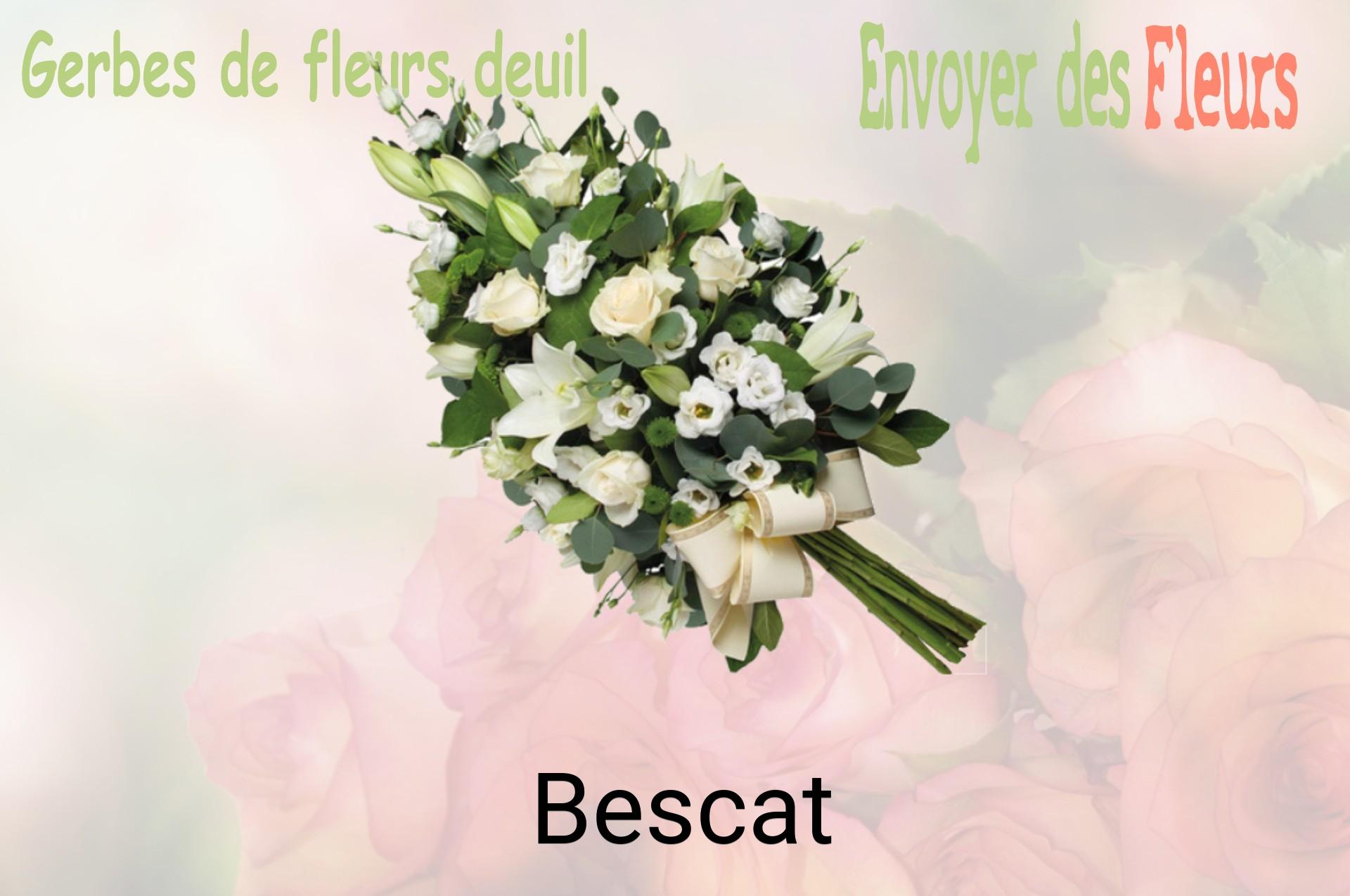 Gerbe de fleurs de deuil livrée à Bescat
